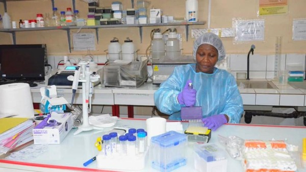 Professor Sanata Bamba-Pakotogo working in the Laboratories Department of the Sanou Sourô University Hospital of Bobo-Dioulasso, Burkina Faso. (Photo provided)