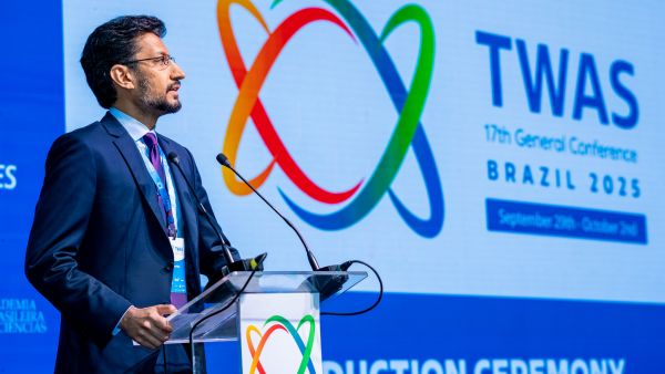 The grandson of TWAS founder Abdus Salam, Moazzum Bajwa. (Photo: G.Ortolani/TWAS)