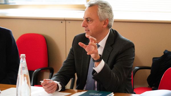 Minister Plenipotentiary Lamberto Moruzzi, during his visit to TWAS, IAP, and OWSD. (Photo: H. Gergolet/TWAS)