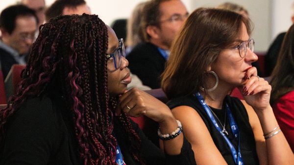 From left: Priscilla Mante, of Kwame Nkrumah University of Science and Technology, Kumasi, Ghana; and Andréa Cristina Paula Lima, of University of Chile, Chile. (Photo: G.Ortolani/TWAS)