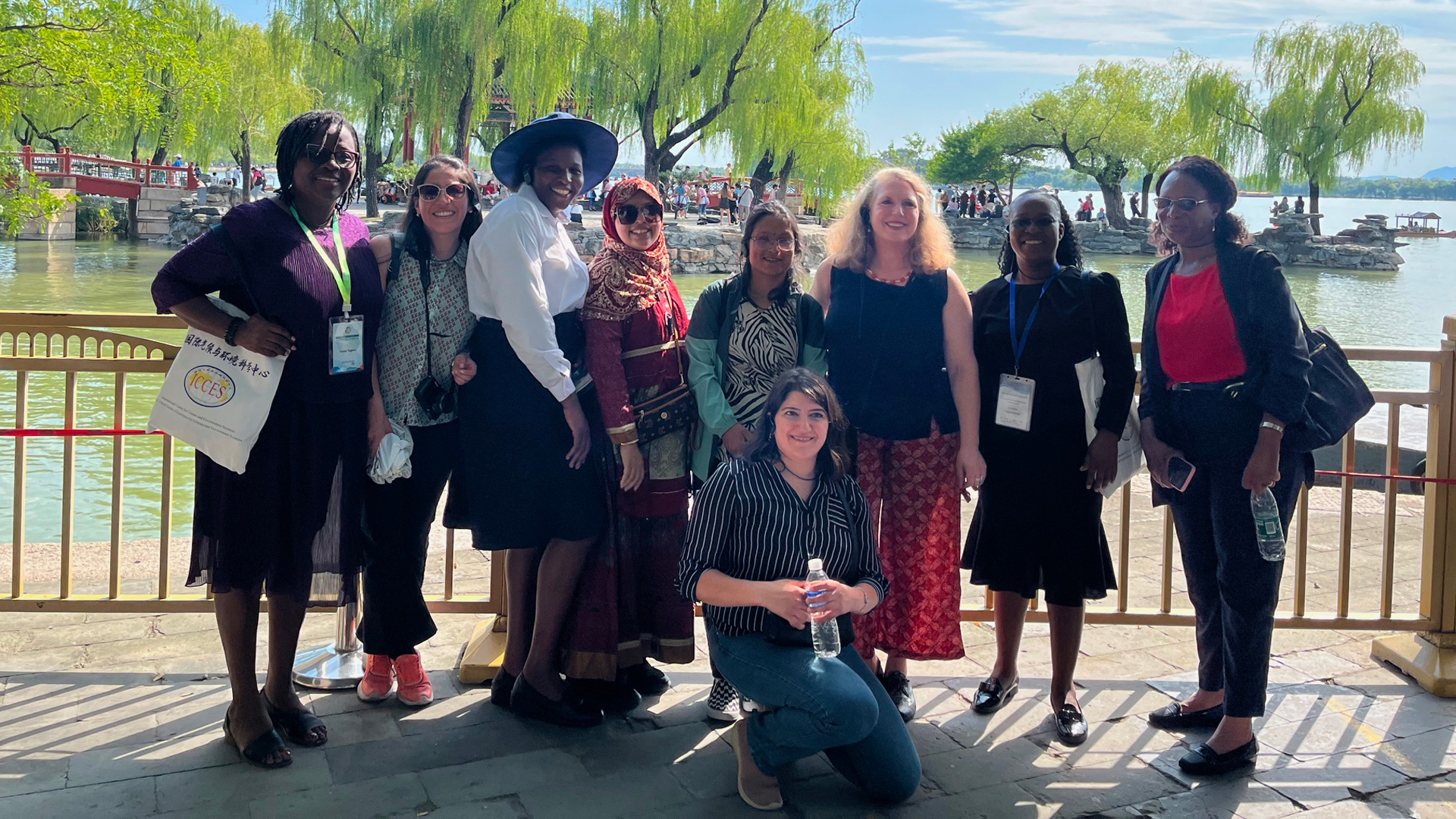 Elsevier Foundation Executive Director Ylann Schemm with the group of Climate Women at the CAS-TWAS-Elsevier Foundation workshop on climate action. (Photo: ICCES/IAP/CAS)